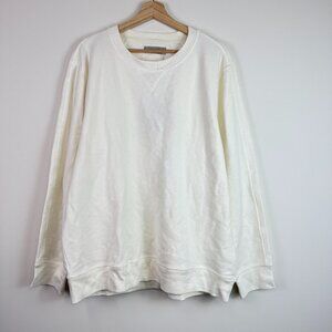 Everlane Men 100% Cotton Crewneck Long Sleeve Sweatshirt Ivory White XXL